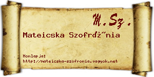 Mateicska Szofrónia névjegykártya